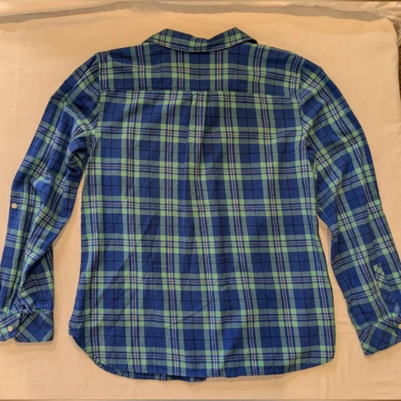 Talbot's long sleeve button down blue/green plaid shirt, size M - Picture 8 of 8